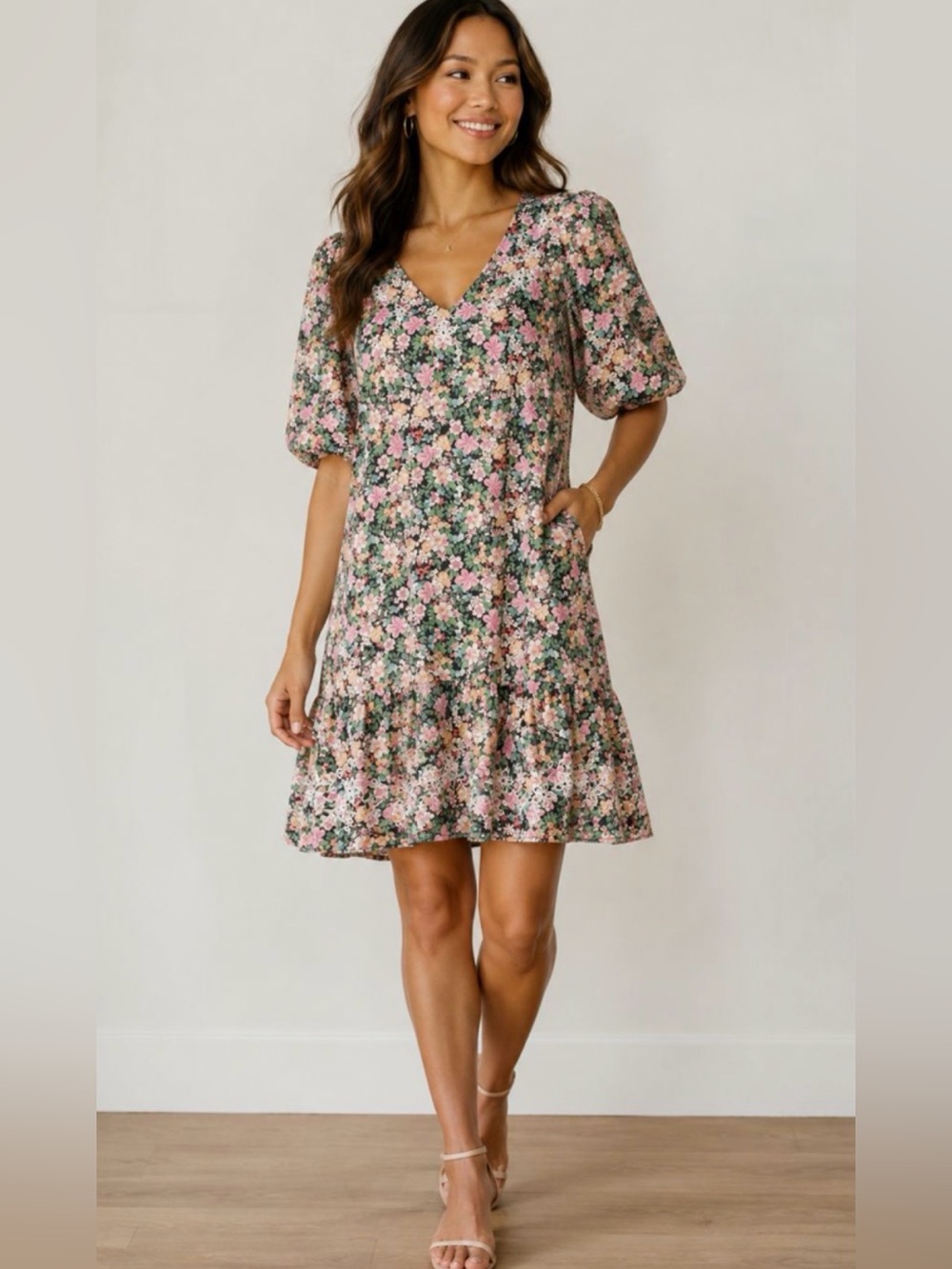 Johnny Was Rebekah Poplin Mini Floral Dress, Embroidered, NWOT
